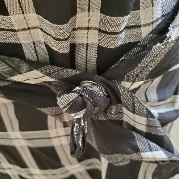 ✨ RAG & BONE ✨ Brighton Plaid Tank Wrap Skirt Dress - [XS, Black & White] - Picture 7 of 16